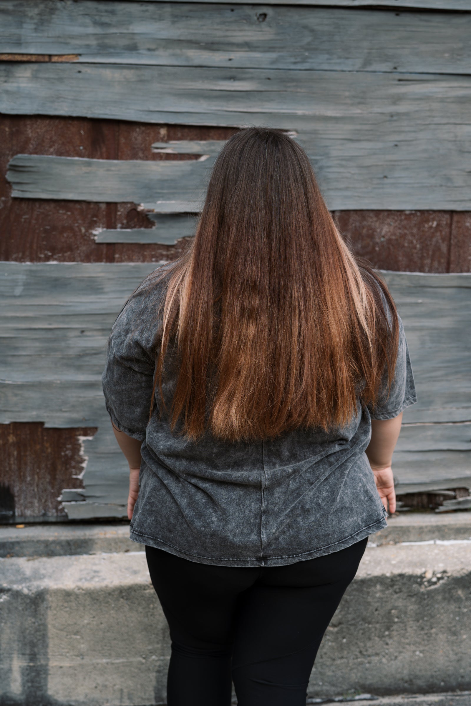 Washed Cotton Drop Shoulder Box Tee Plus