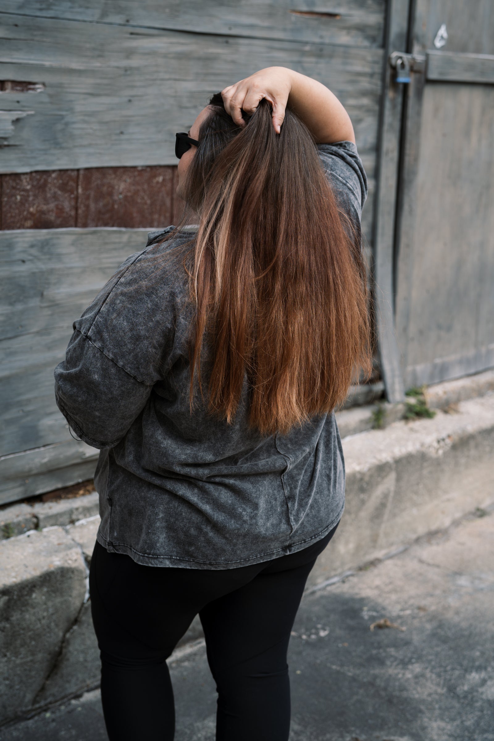 Washed Cotton Drop Shoulder Box Tee Plus