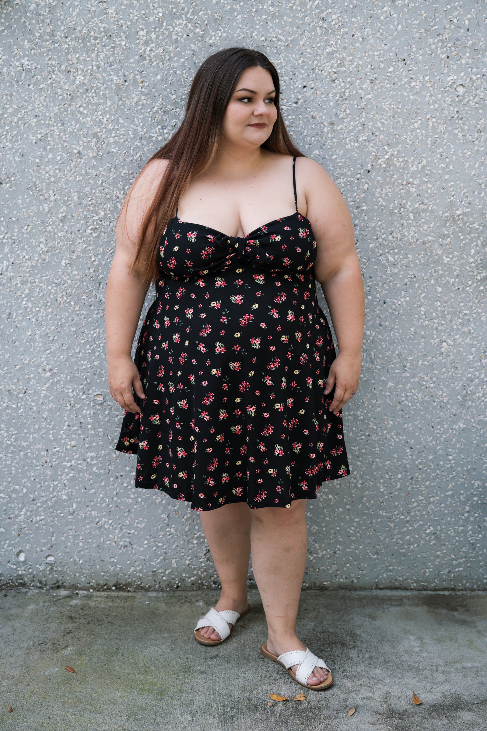 Floral Fit and Flare Dress Plus