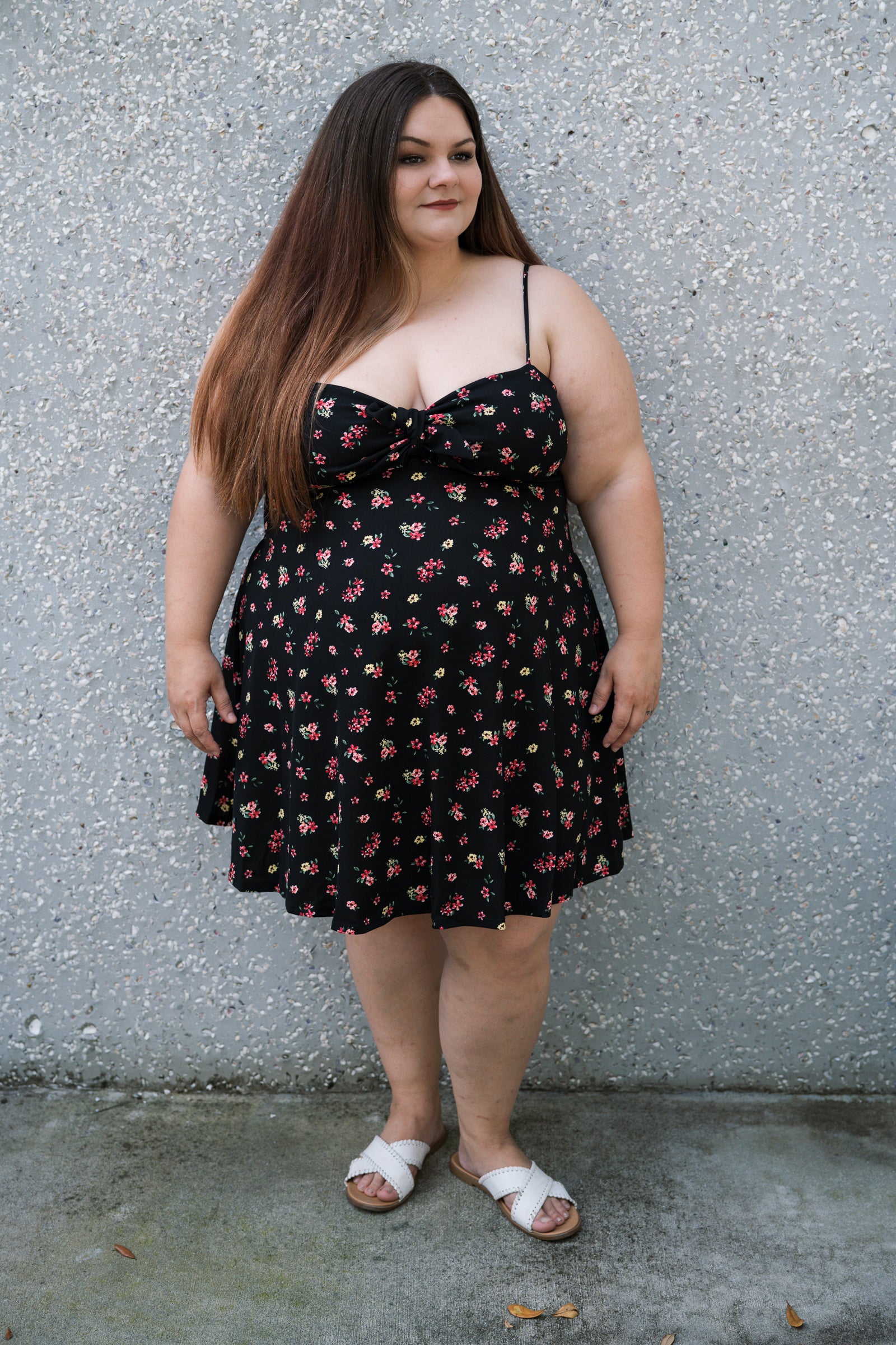 Floral Fit and Flare Dress Plus