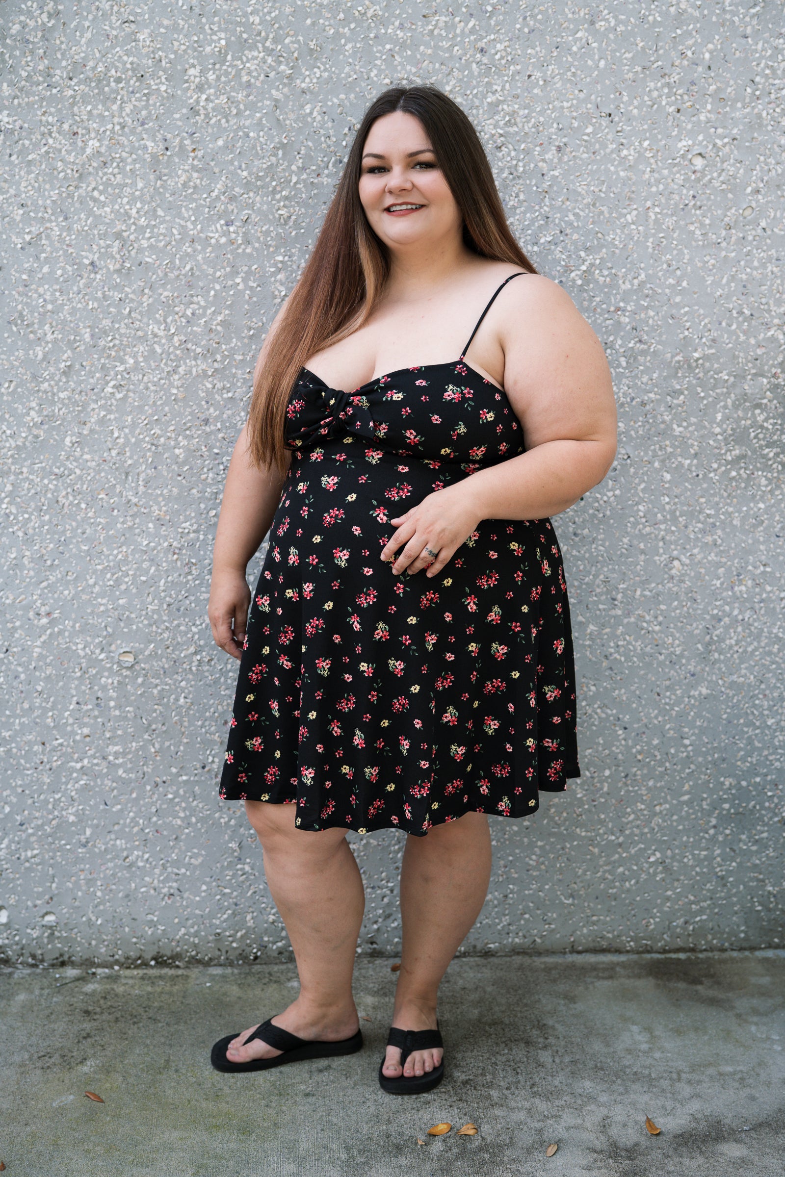 Floral Fit and Flare Dress Plus