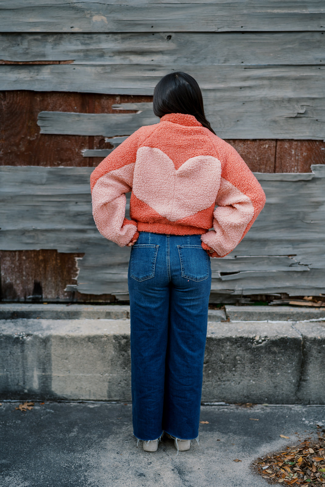 Heart Double Tone Teddy Jacket