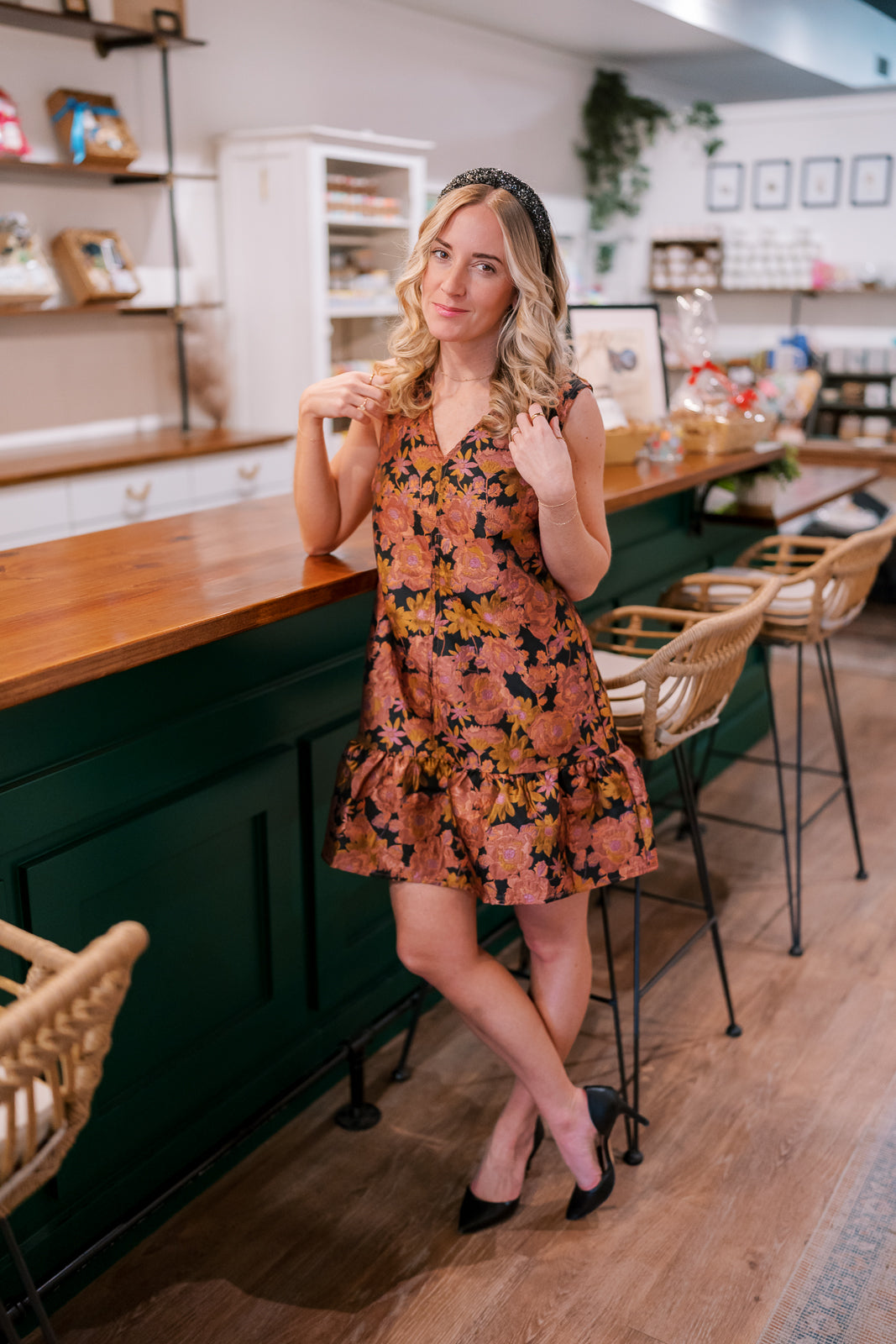 Floral Jacquard Dress