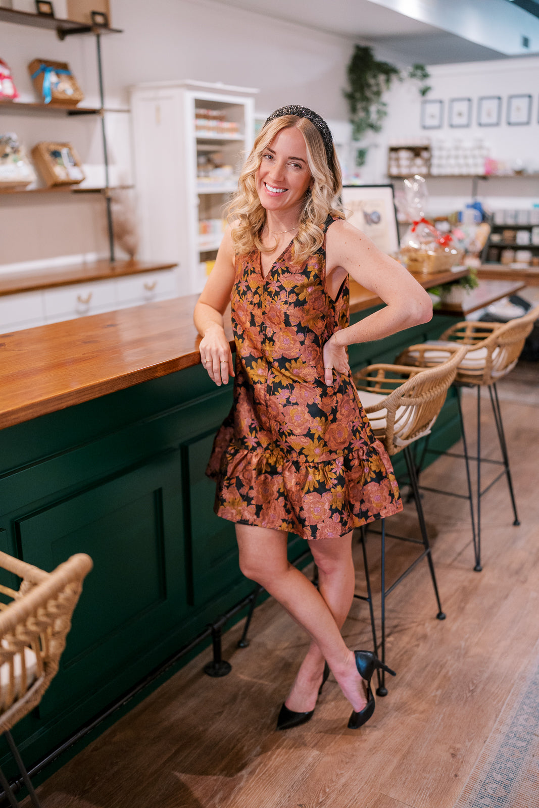 Floral Jacquard Dress