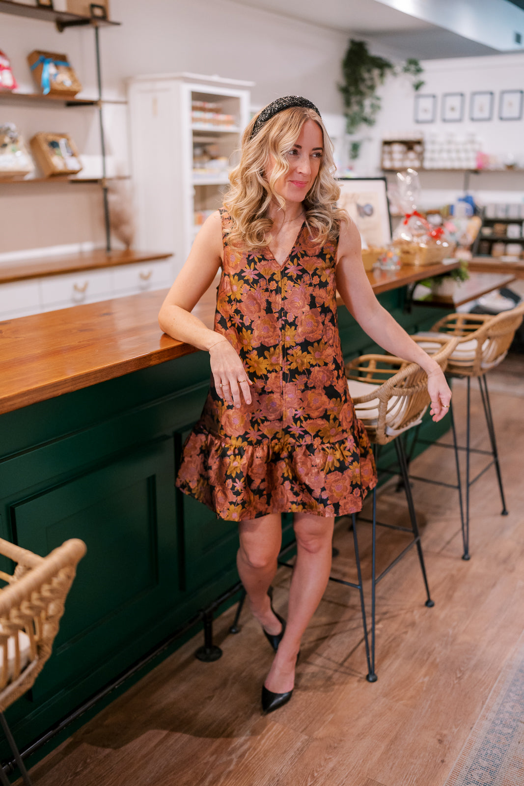 Floral Jacquard Dress