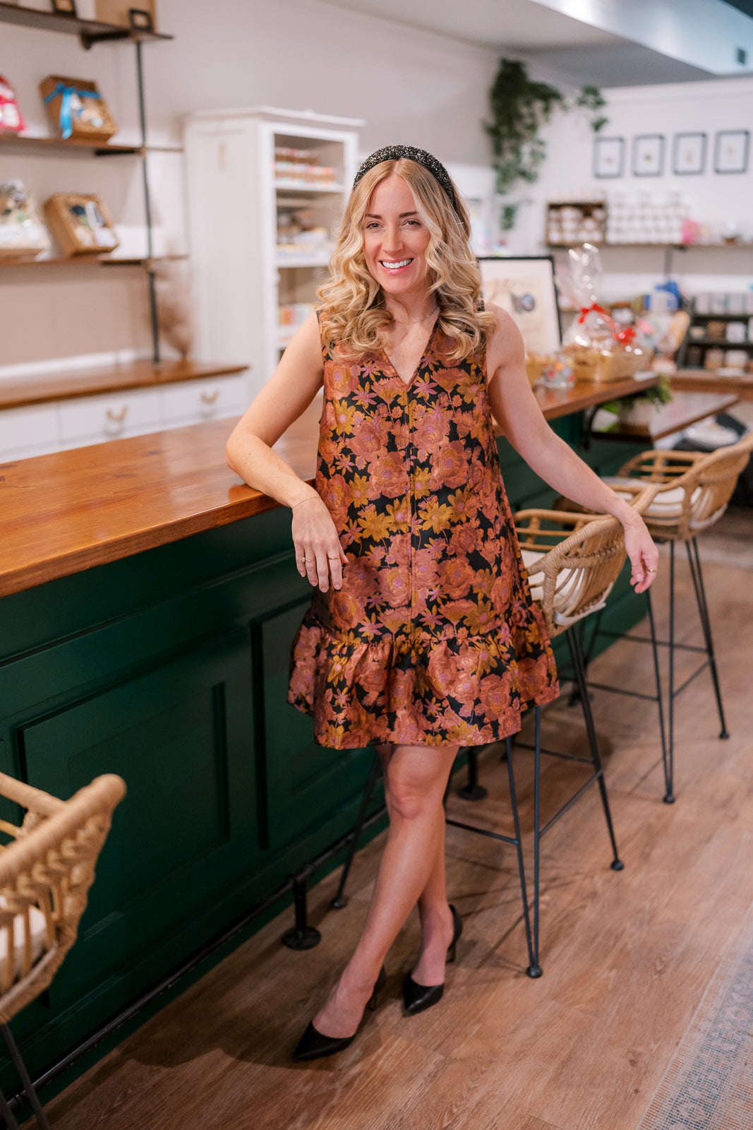 Floral Jacquard Dress