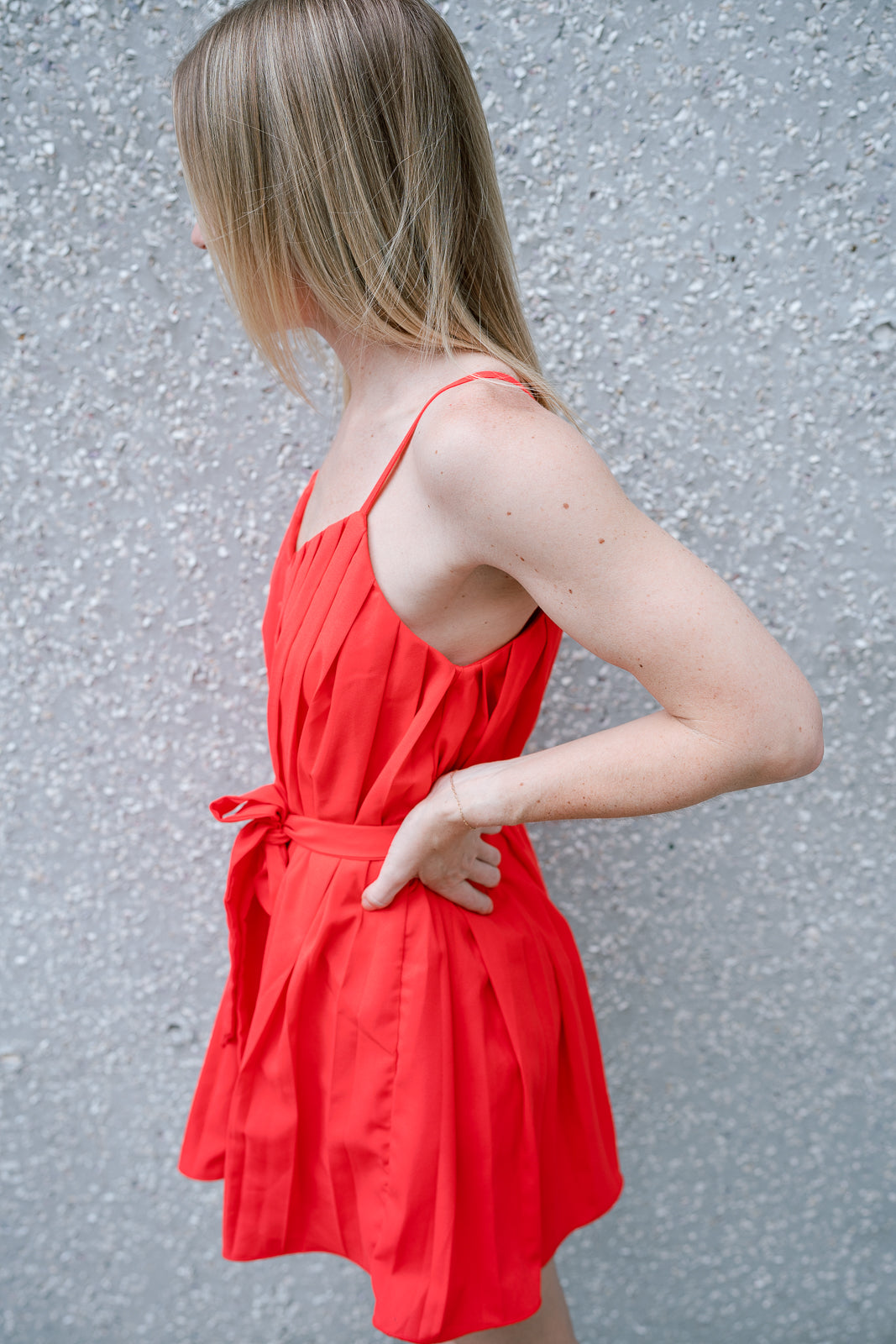 Button Down Pleated Romper