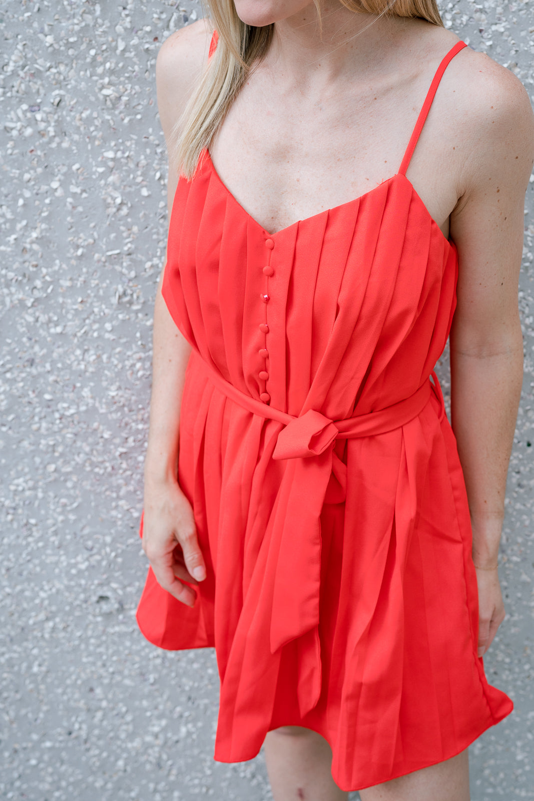 Button Down Pleated Romper