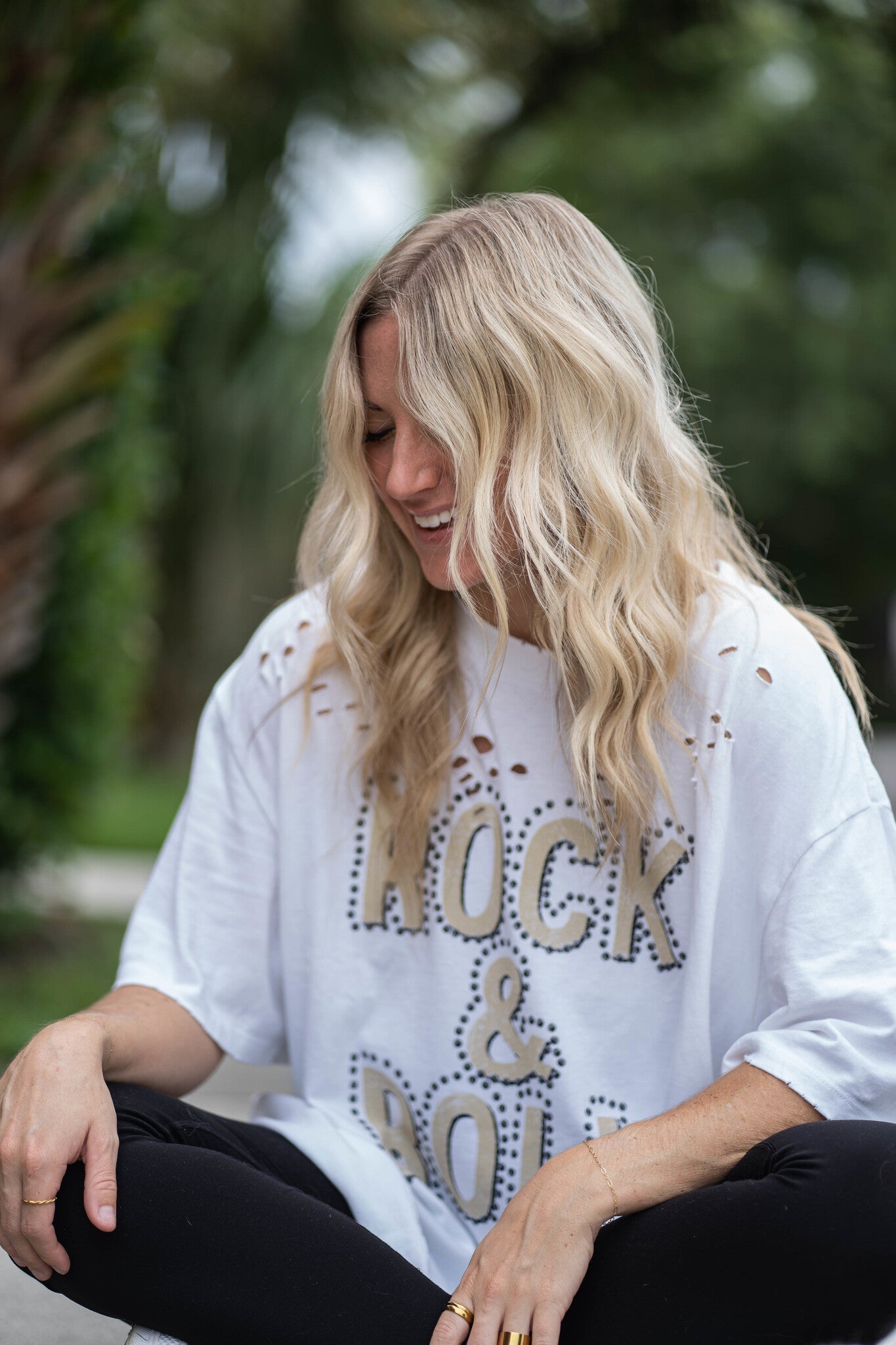 Rock N Roll Graphic Tee in White